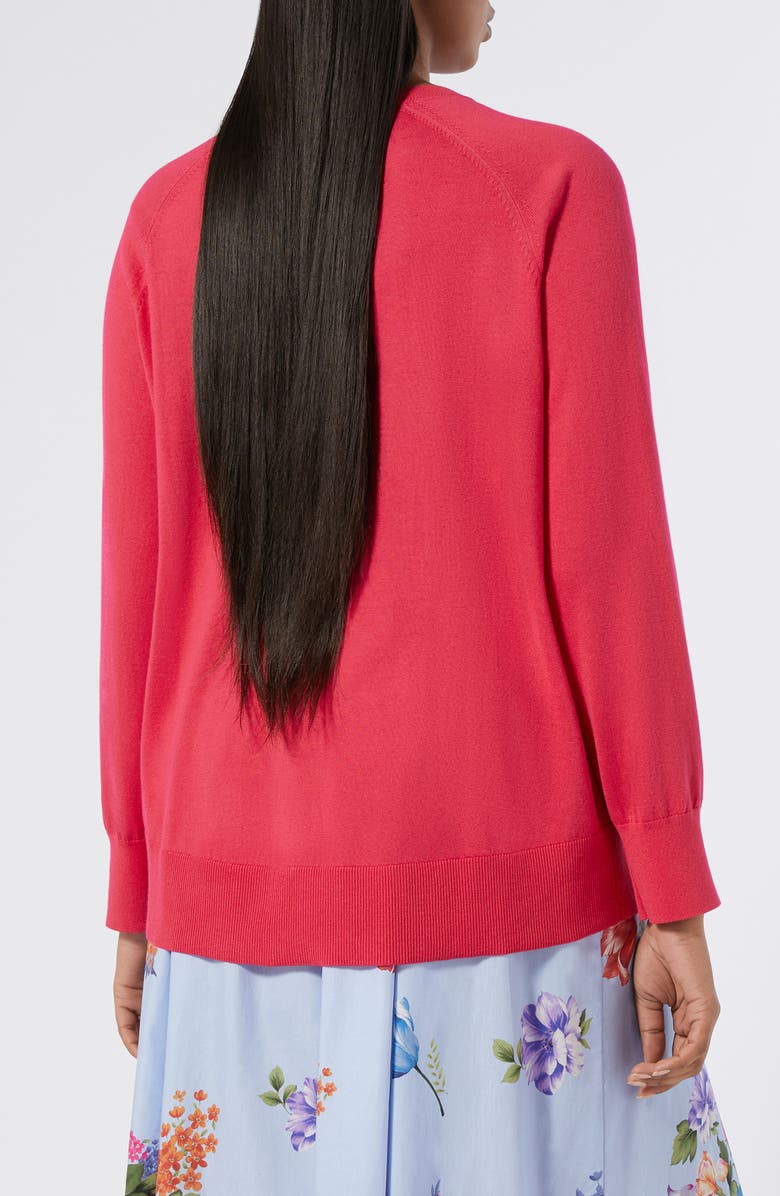 Marina Rinaldi Rita V-Neck Cotton Blend Sweater, Alternate, color, Cherry