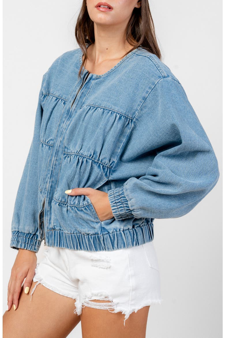Novelty Denim Jacket, Alternate, color, MID BLUE DENIM