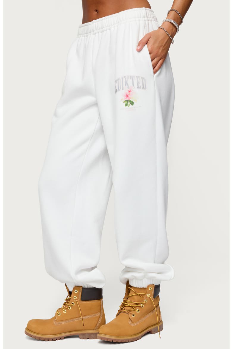 Flerua Logo Sweatpants, Alternate, color, WHITE