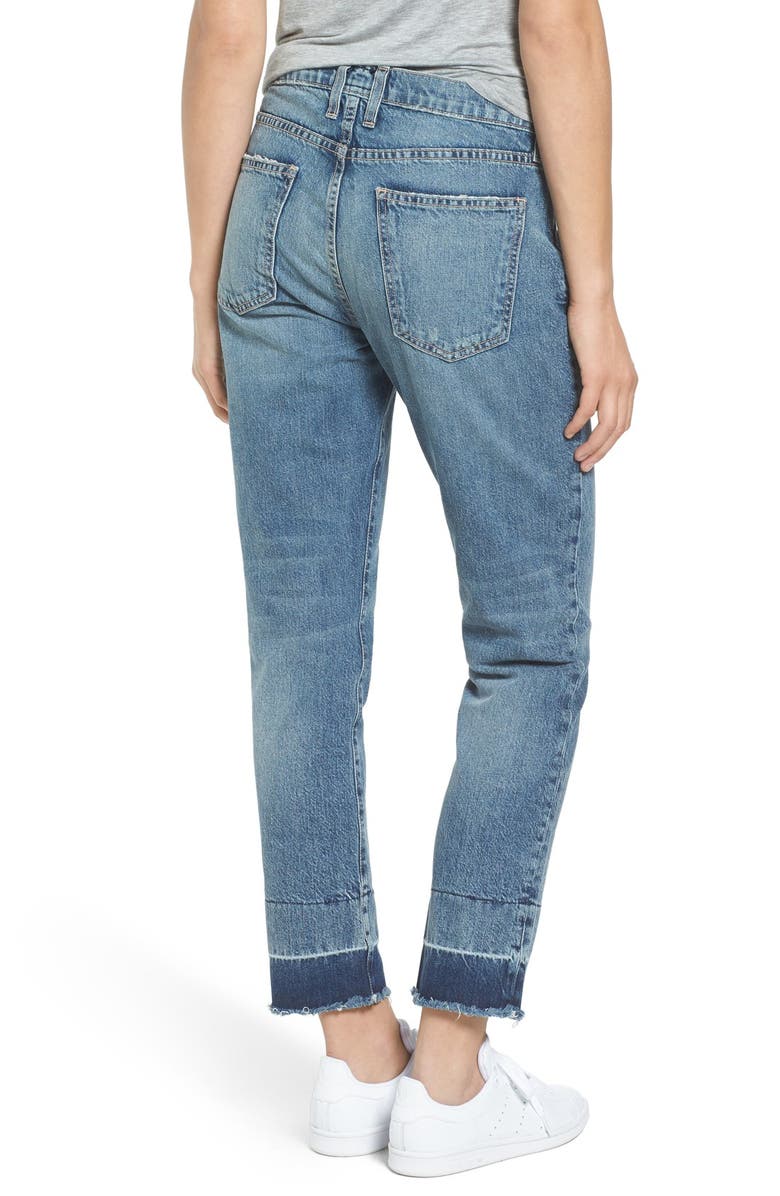 Current/Elliott The Fling High Rise Boyfriend Jeans, Alternate, color, Street Fight W Released Hem