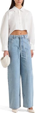 Manière De Voir Eleni Cropped Shirt With Balloon Sleeves