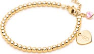 Tiny Blessings 14K Gold 3mm Beads & Engraved Initial 5.25" Bracelet