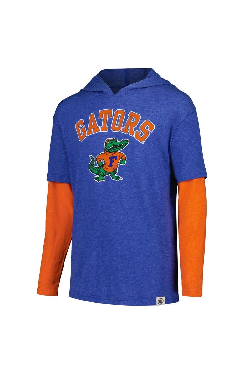 Wes & Willy Youth Wes & Willy Royal Florida Gators Tri-Blend Long Sleeve Hoodie T-Shirt, Alternate, color, 