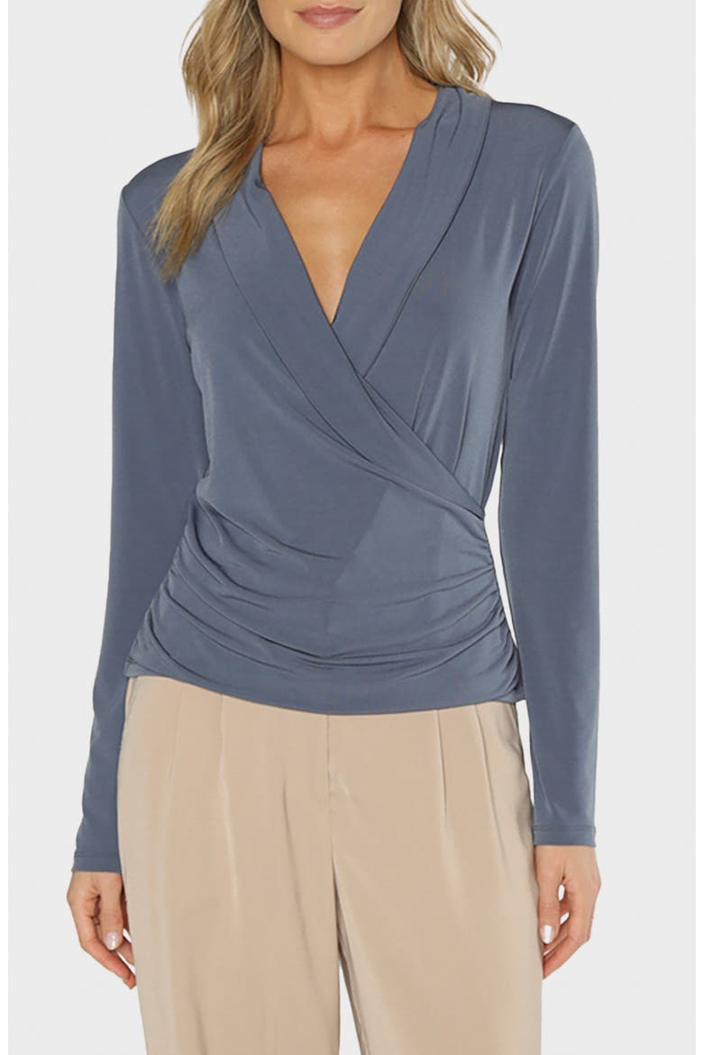 Prescott Draped Long Sleeve Top, Main, color, SLATE