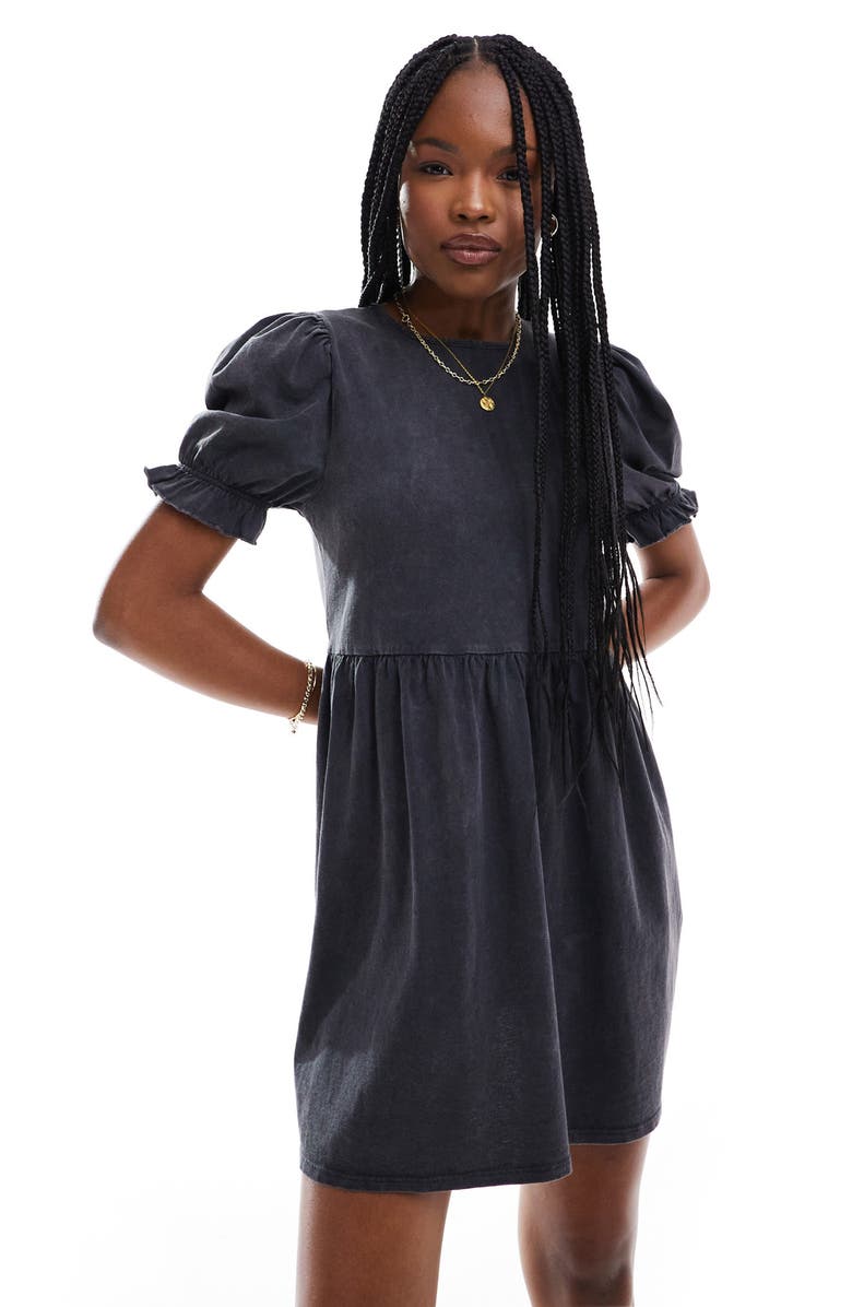 Miss Selfridge Puff Sleeve Babydoll Minidress, Alternate, color, 