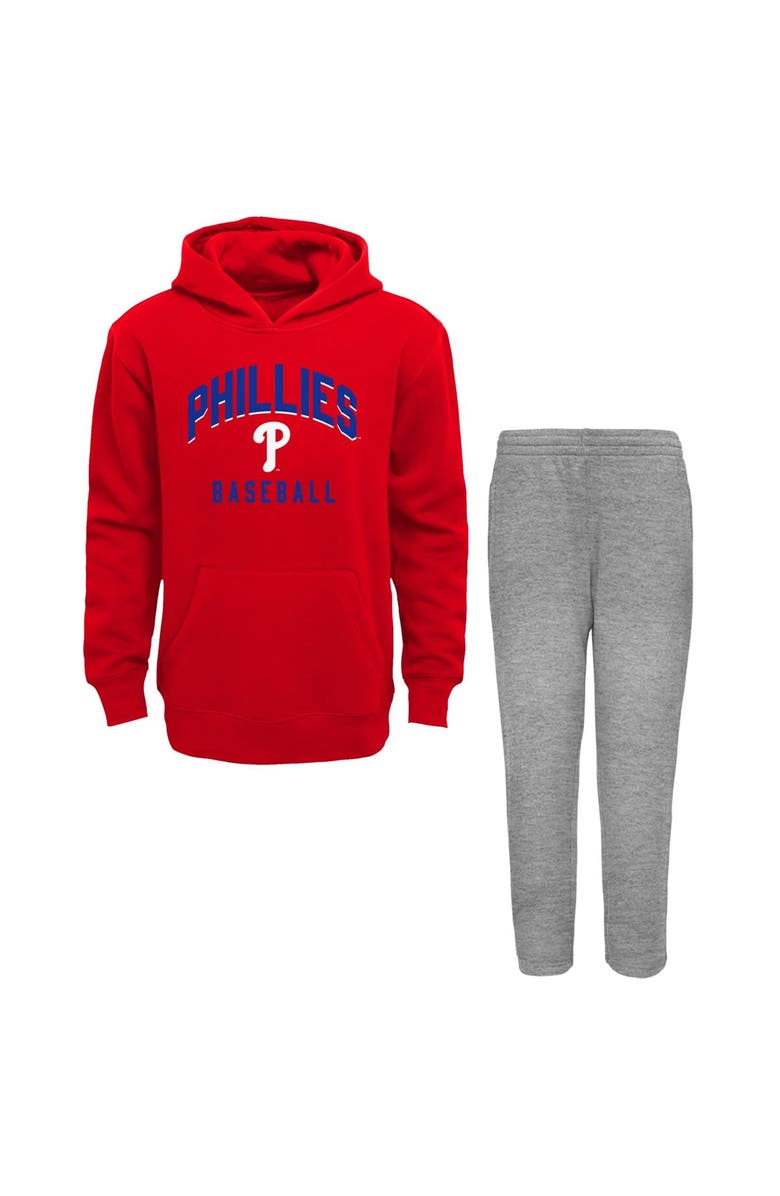 Outerstuff Infant Red/Heather Gray Philadelphia Phillies Play by Play Pullover Hoodie & Pants Set, Alternate, color, Red
