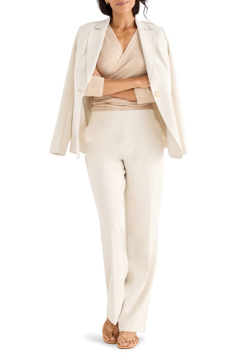 Topstitch Detail Stretch Blazer, Alternate, color, COCONUT