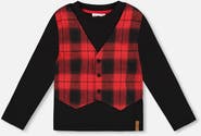 Deux par Deux T-Shirt with Plaid Vest