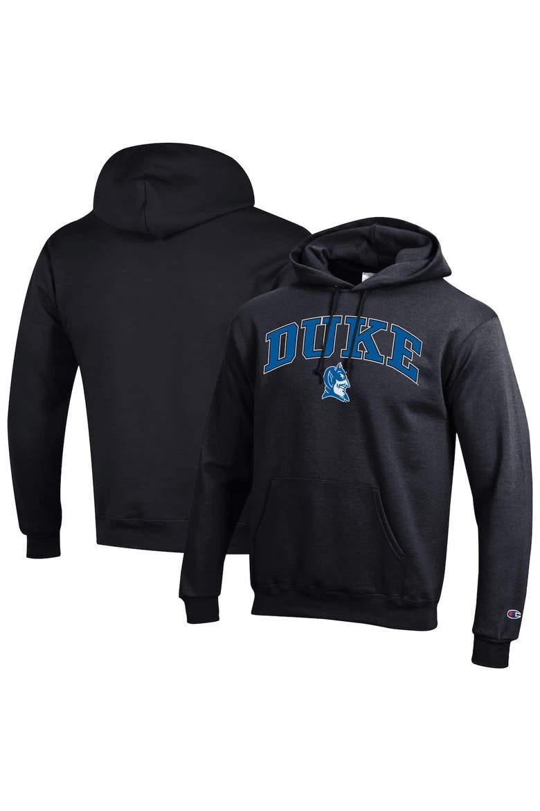 Men's Champion  Black Duke Blue Devils Arched Logo Fleece Pullover Hoodie, Main, color, Black