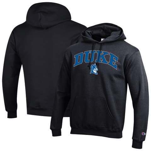 Men's Champion  Black Duke Blue Devils Arched Logo Fleece Pullover Hoodie