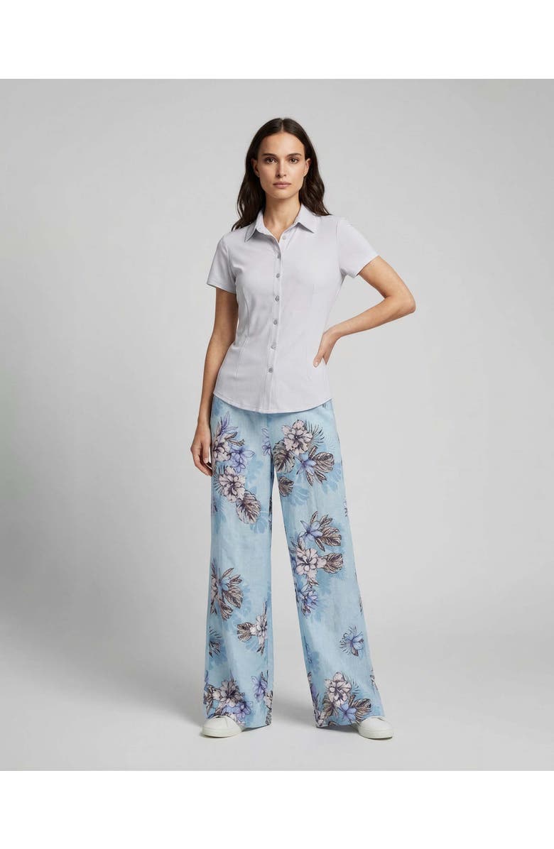 Lords of Harlech Womens Lillian Wide Leg Linen Pant, Main, color, Exotic Floral Teal