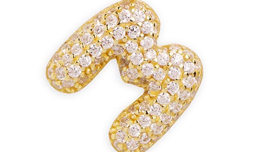 Argento Vivo Sterling Silver Cubic Zirconia Bubble Inital Pendant Necklace In Gold