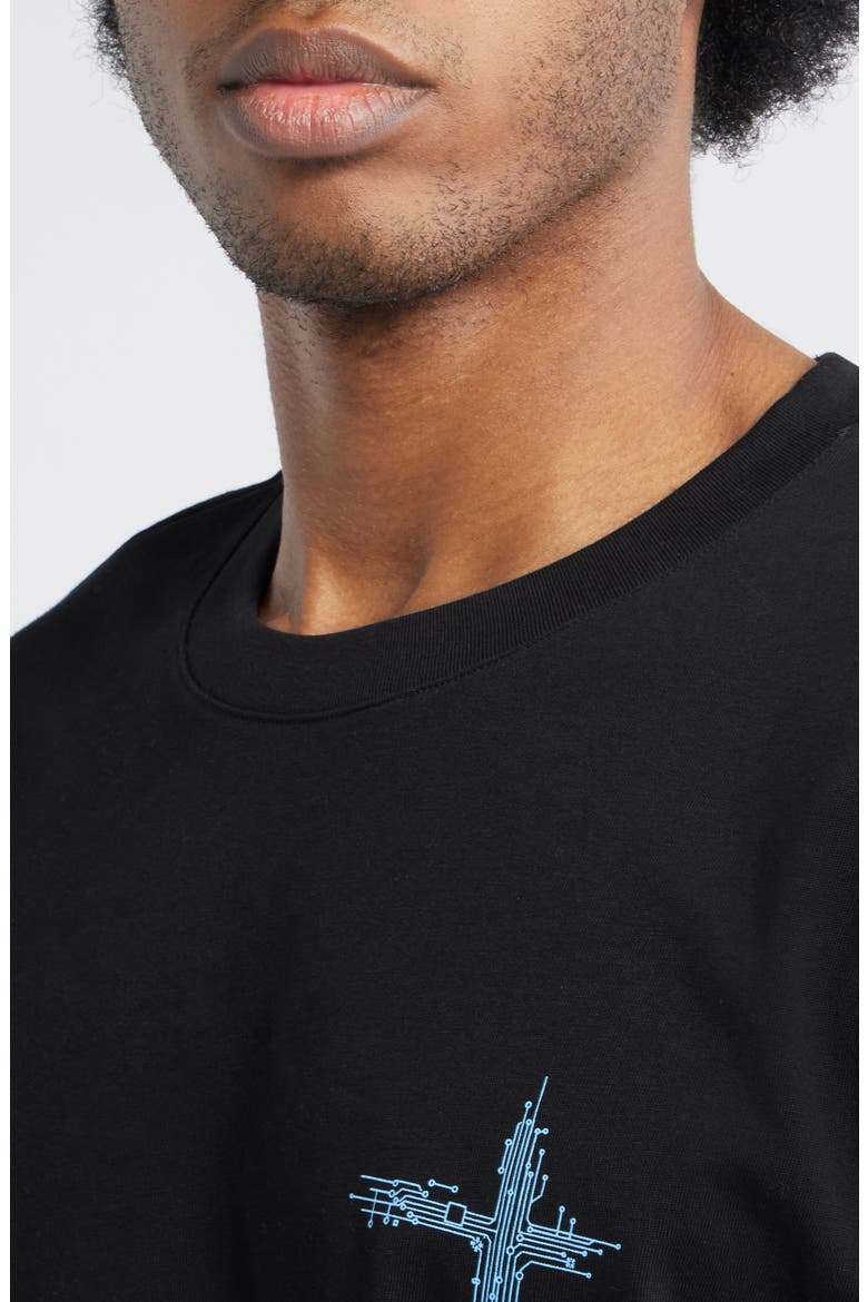Liam Black Circuit Cross Graphic T-Shirt, Alternate, color, BLACK CIRCUIT CROSS
