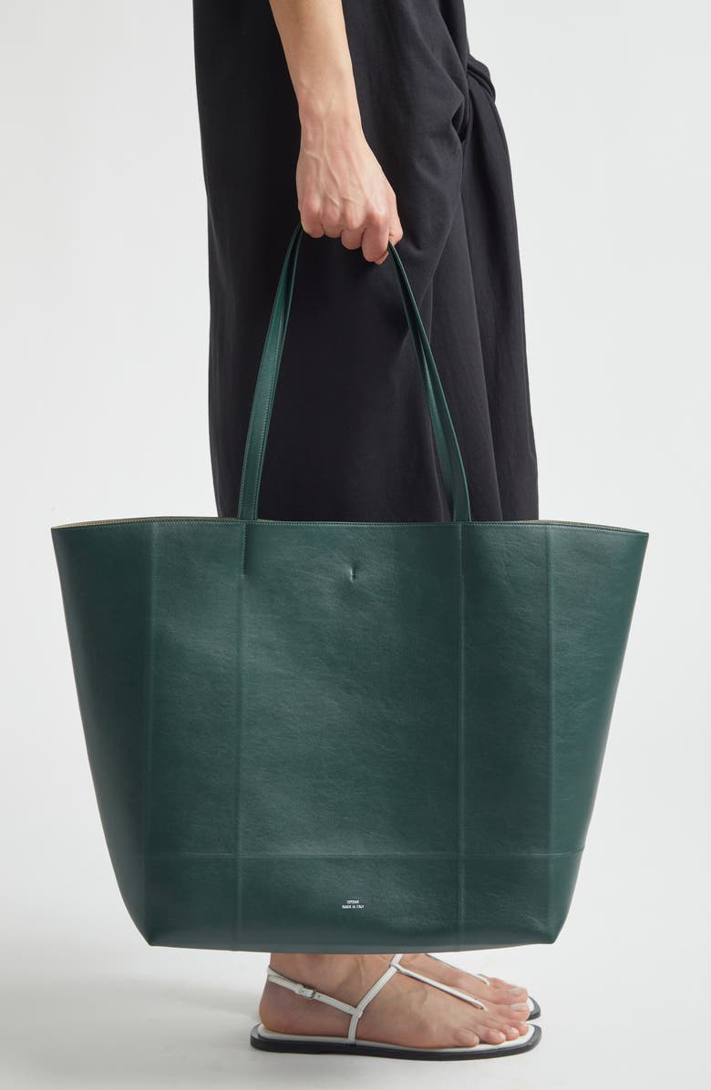 TOTEME Roam Leather Tote, Alternate, color, Dark Green