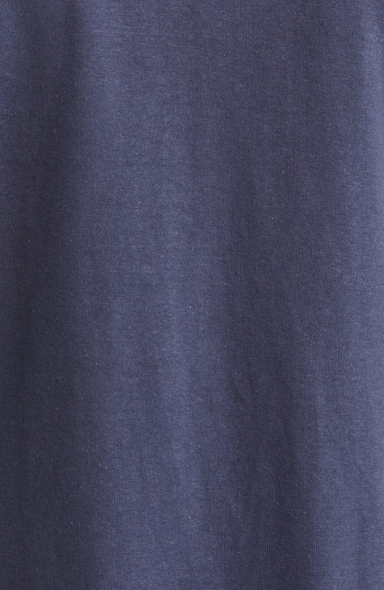 Billy Reid Hemp & Cotton Knit Short Sleeve Button-Up Shirt, Alternate, color, Navy