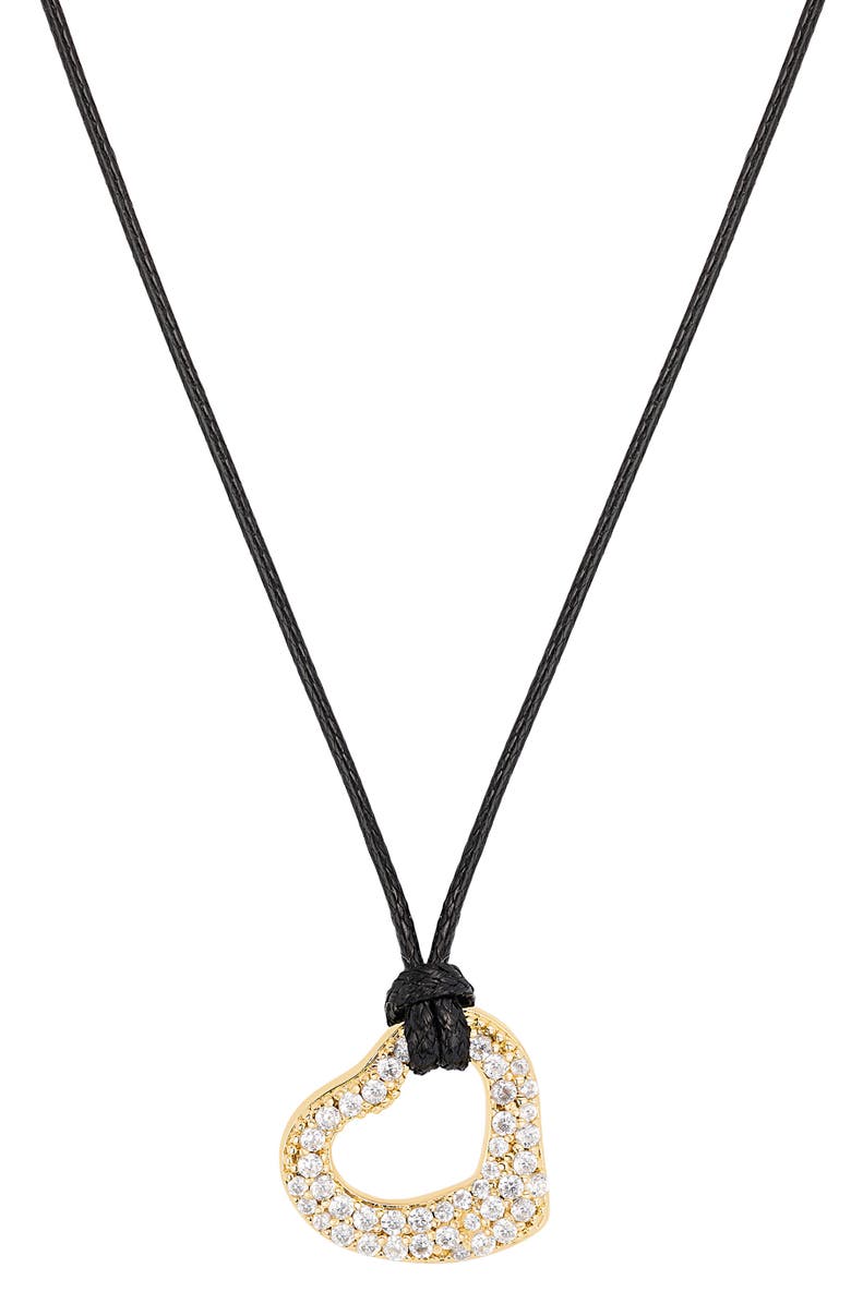 ATHRA LUXE Modern Muse Radiant Heart Cord Pendant Necklace, Main, color, Gold