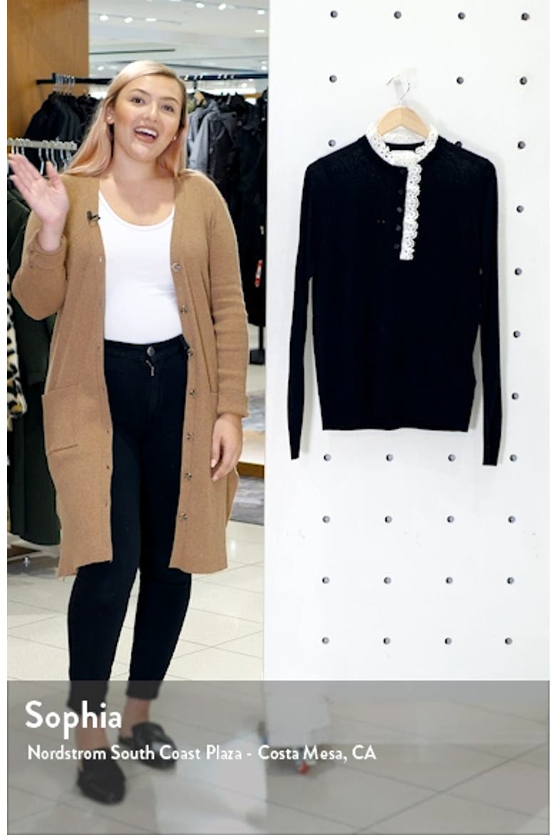 Colane Eyelet Detail Wool Blend Sweater video