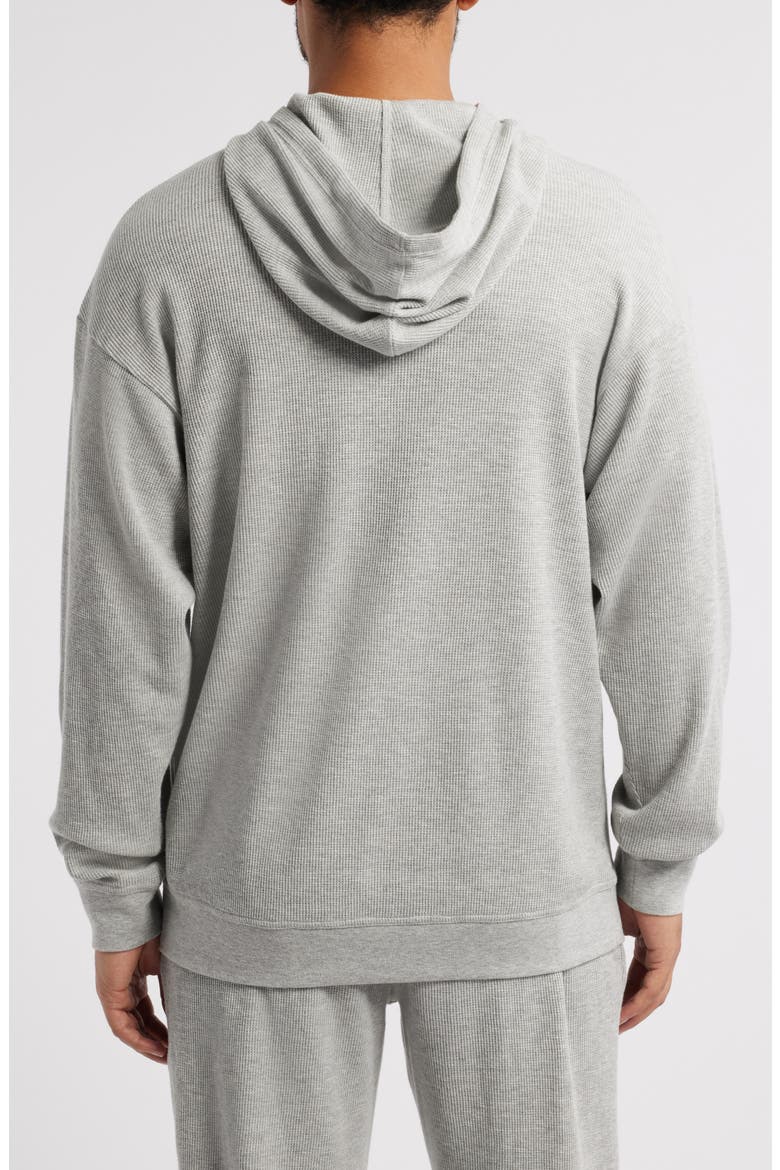 Cotton Blend Thermal Hoodie, Alternate, color, GREY HEATHER