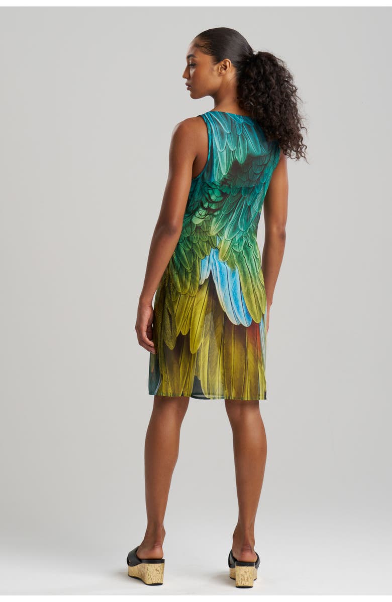 Natori Paradise - Printed Mesh cover-up Mini Dresss, Alternate, color, Multi