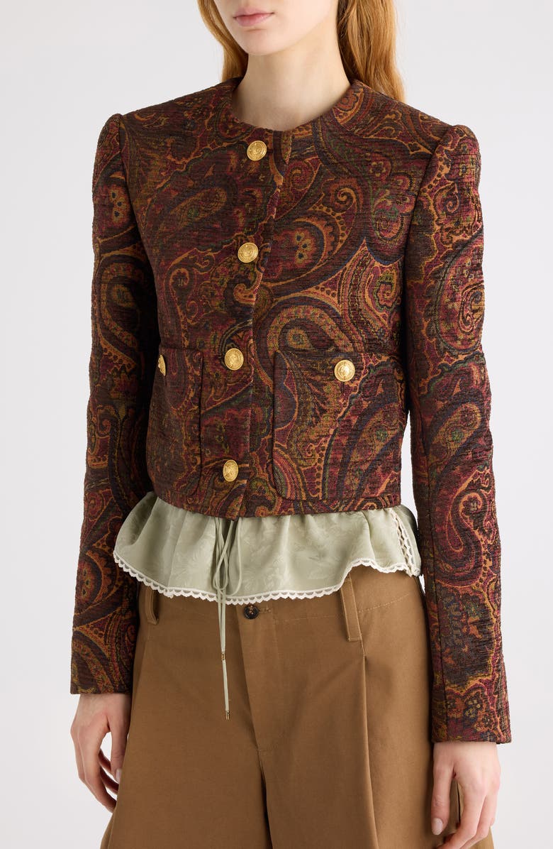 Chloé Paisley Tapestry Jacquard Jacket, Alternate, color, Red Multi