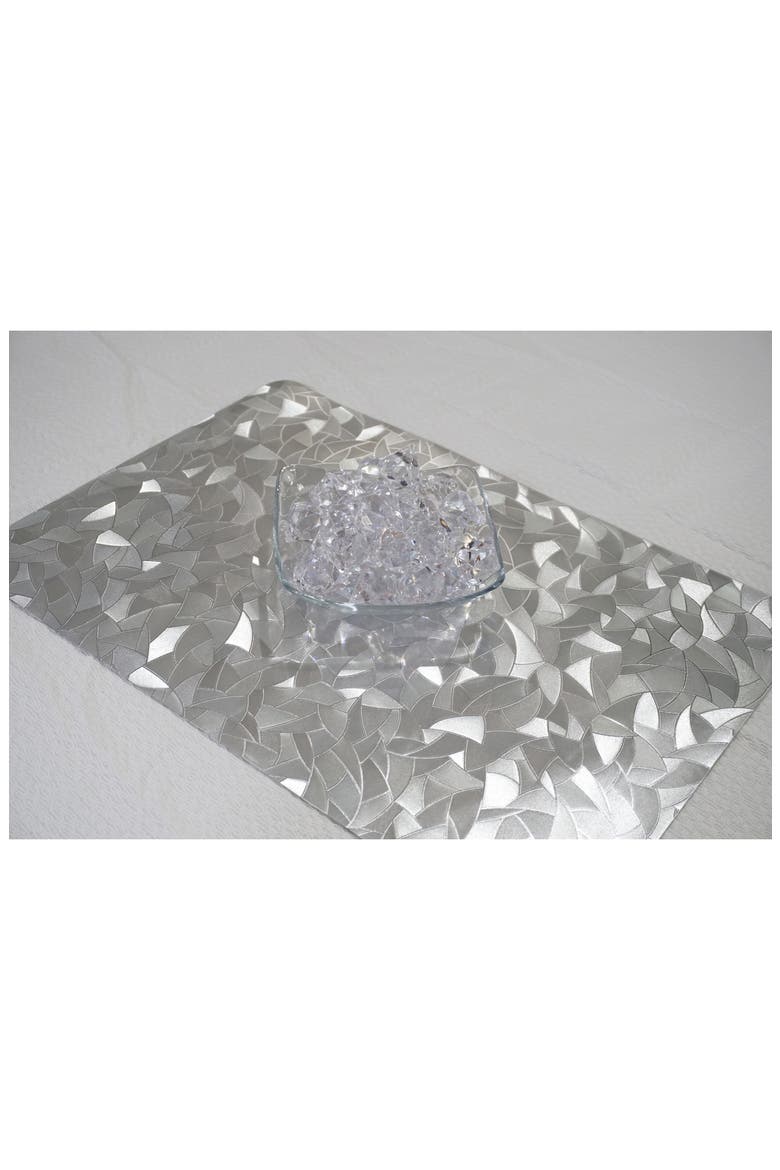 Mirrored Set of 6 Placemats, Alternate, color, SILVER