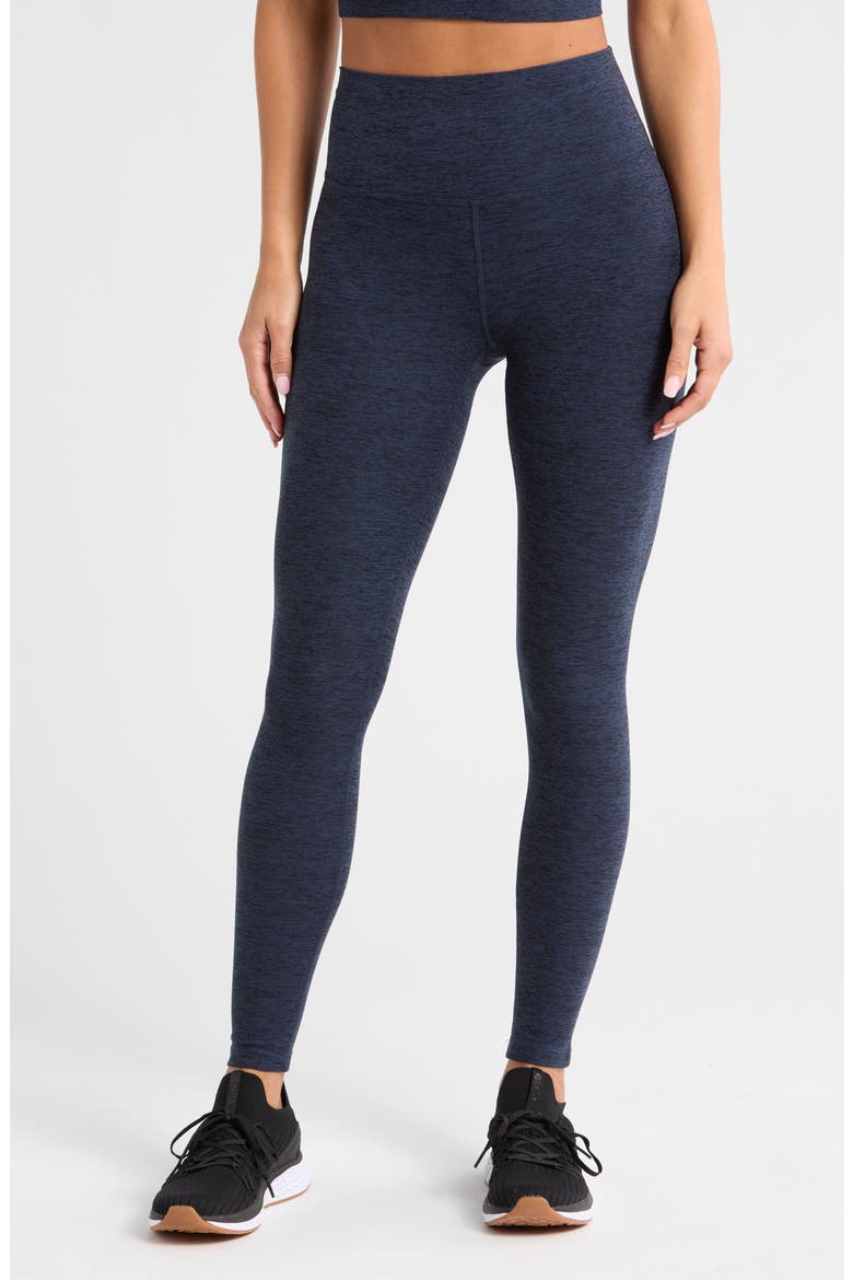 Renew Mélange High Waist Leggings, Main, color, NAVY SAPPHIRE MELANGE