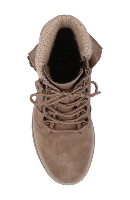 Cliffs By White Mountain Hanson Knit Cuff Side Zip Boot In Neutral