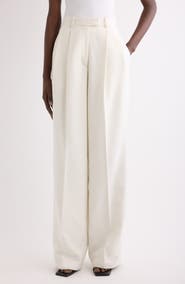 Givenchy Double Pleat Wool & Mohair Wide Leg Pants