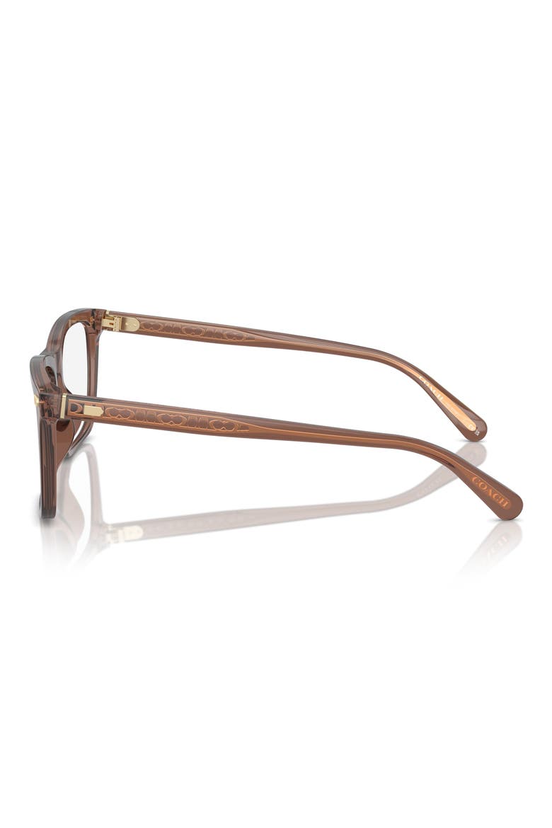 57mm Square Optical Glasses, Alternate, color, TRANSPARENT PECAN / DEMO LENS