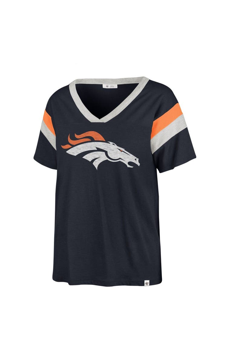 '47 Women's '47 Navy Denver Broncos Phoenix V-Neck T-Shirt, Main, color, 