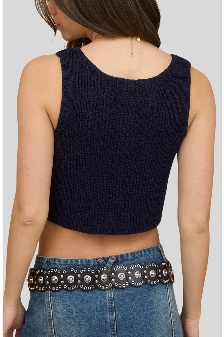V-Neck Ribbed Tank, Alternate, color, NAVY