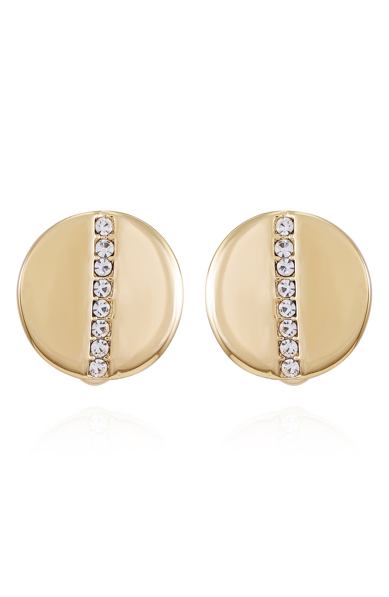 Vince Camuto Crystal Disc Clip-On Earrings