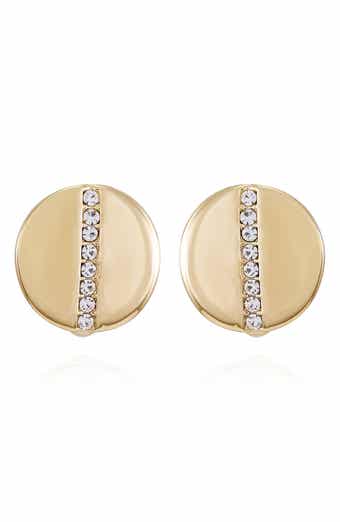 Vince Camuto Crystal Disc Clip-On Earrings
