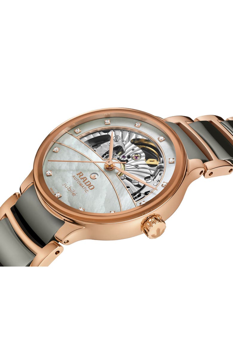 RADO Centrix Open Heart Bracelet Watch, 35mm, Alternate, color, 