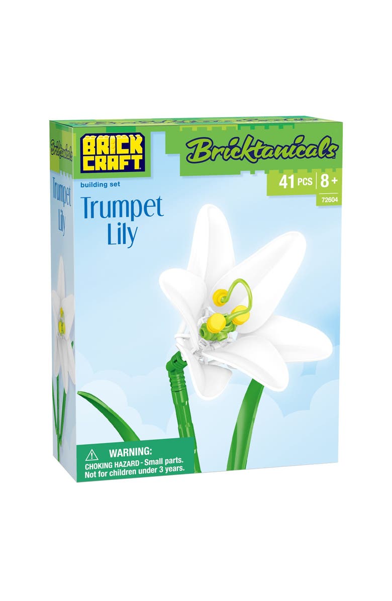 Brickcraft Bricktanicals Trumpet Lilly Building Set, Alternate, color, White