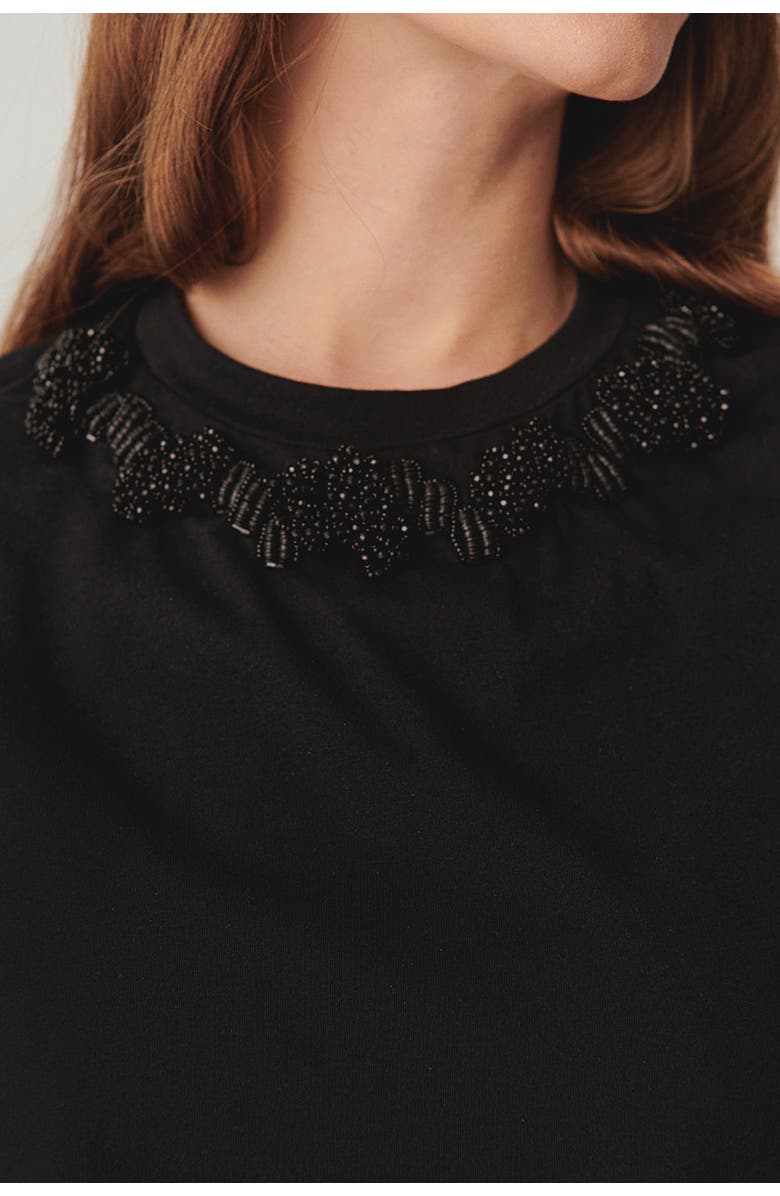 Exquise Liliana Knit Tshirt, Alternate, color, Black