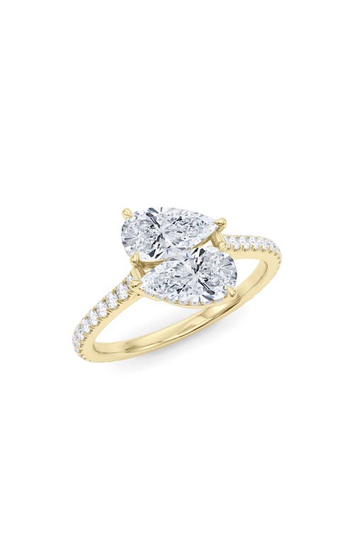Hautecarat Twin Pear Cut Pavé Lab Grown Diamond Ring