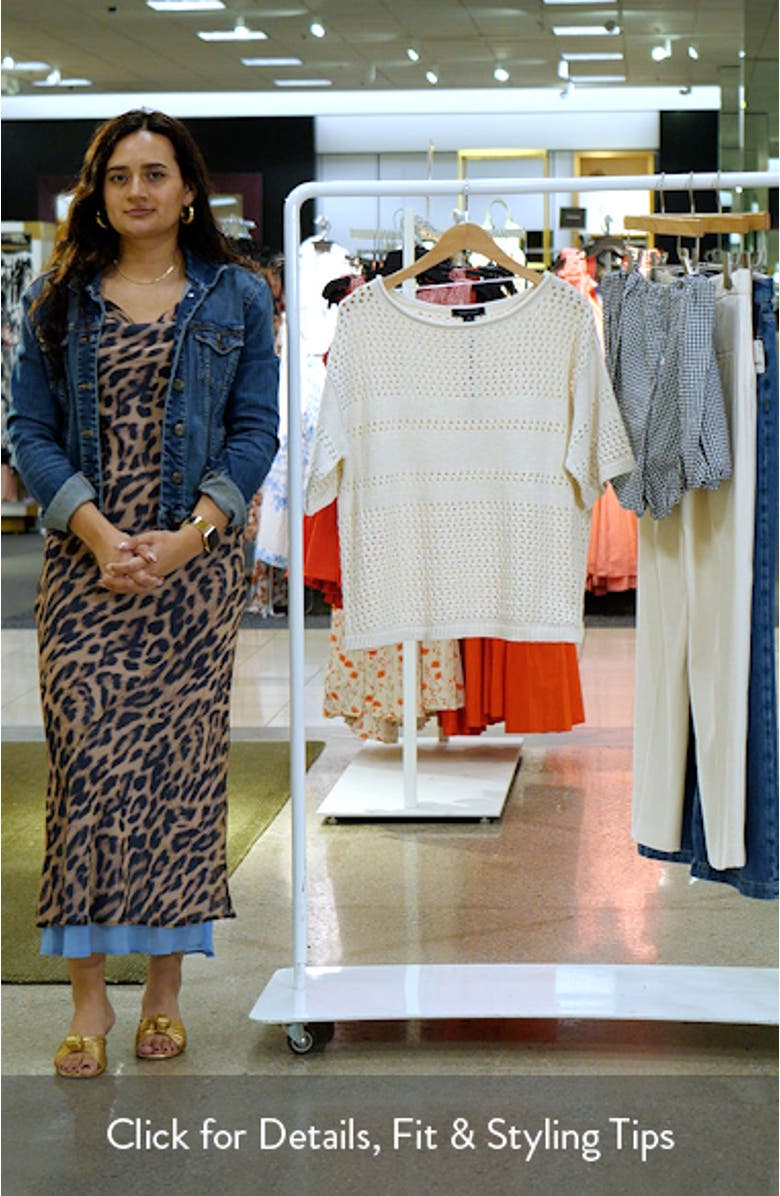 Short Sleeve Open Stitch Cotton Sweater, sales video thumbnail