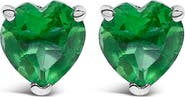 Haus of Brilliance 14K Gold 5MM Heart Cut Gemstone Solitaire Stud Earrings