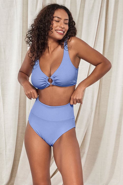 Shop Pacifica By Sunsets Hannah High Waist Bikini Swim Bottoms In Hydrangea