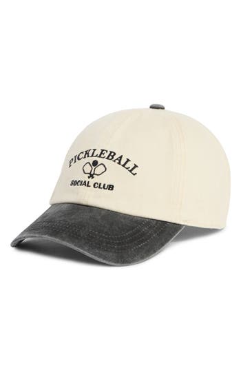 David & Young 'pickleball' Embroidered Baseball Cap In White