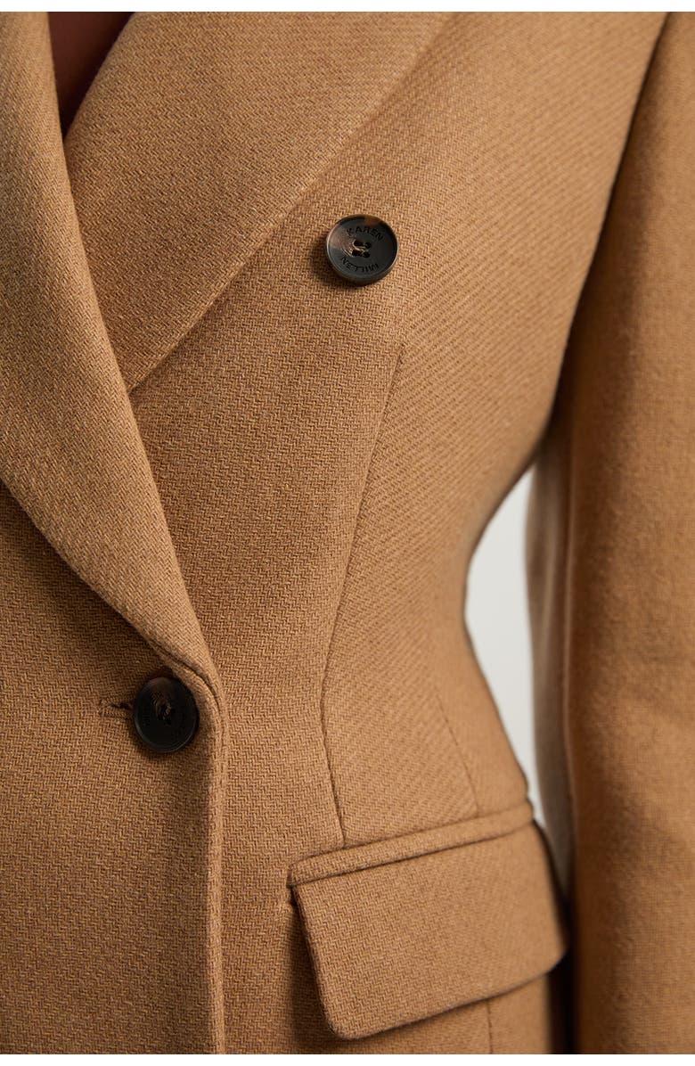 Karen Millen Wool Double Breasted Tailored Maxi Coat, Alternate, color, Camel
