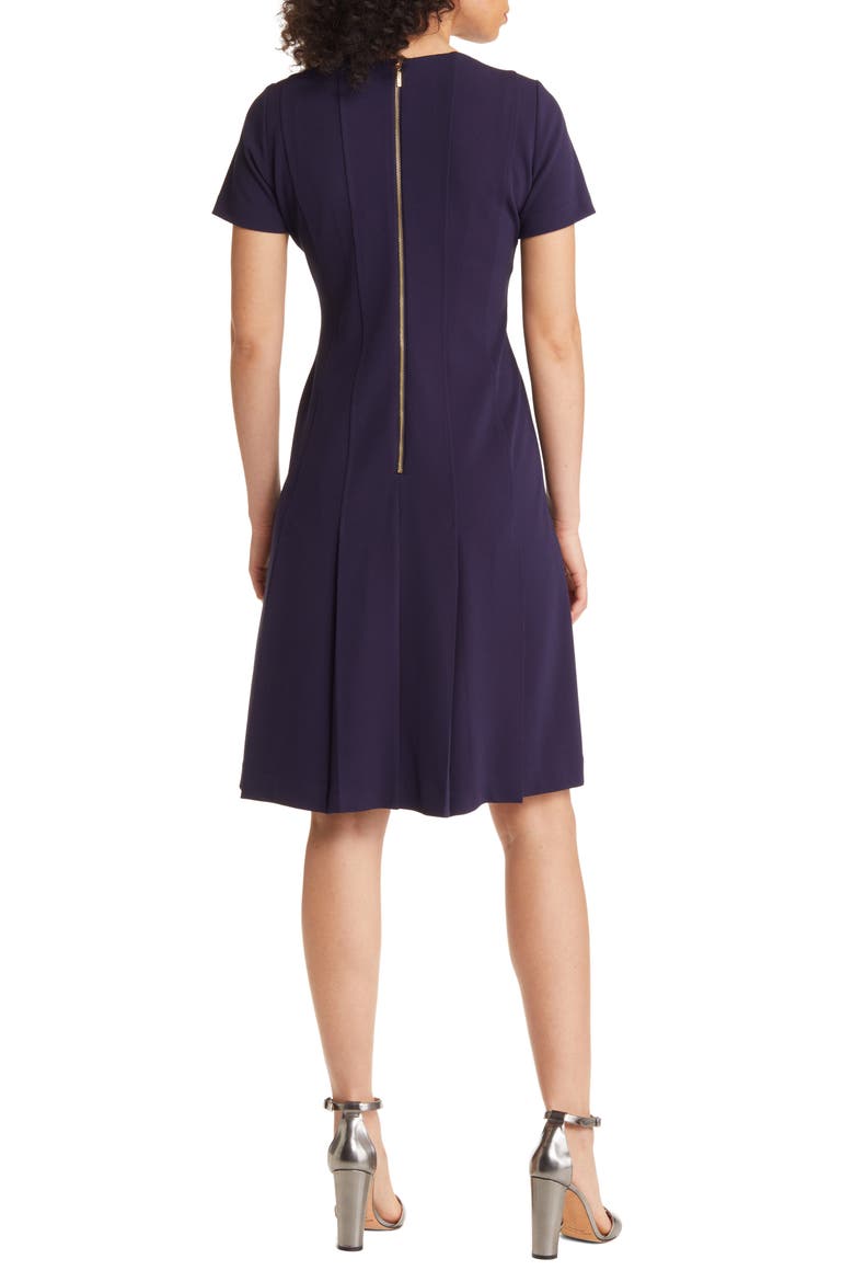 Stretch Crepe Fit & Flare Dress, Alternate, color, MIDNIGHT NAVY