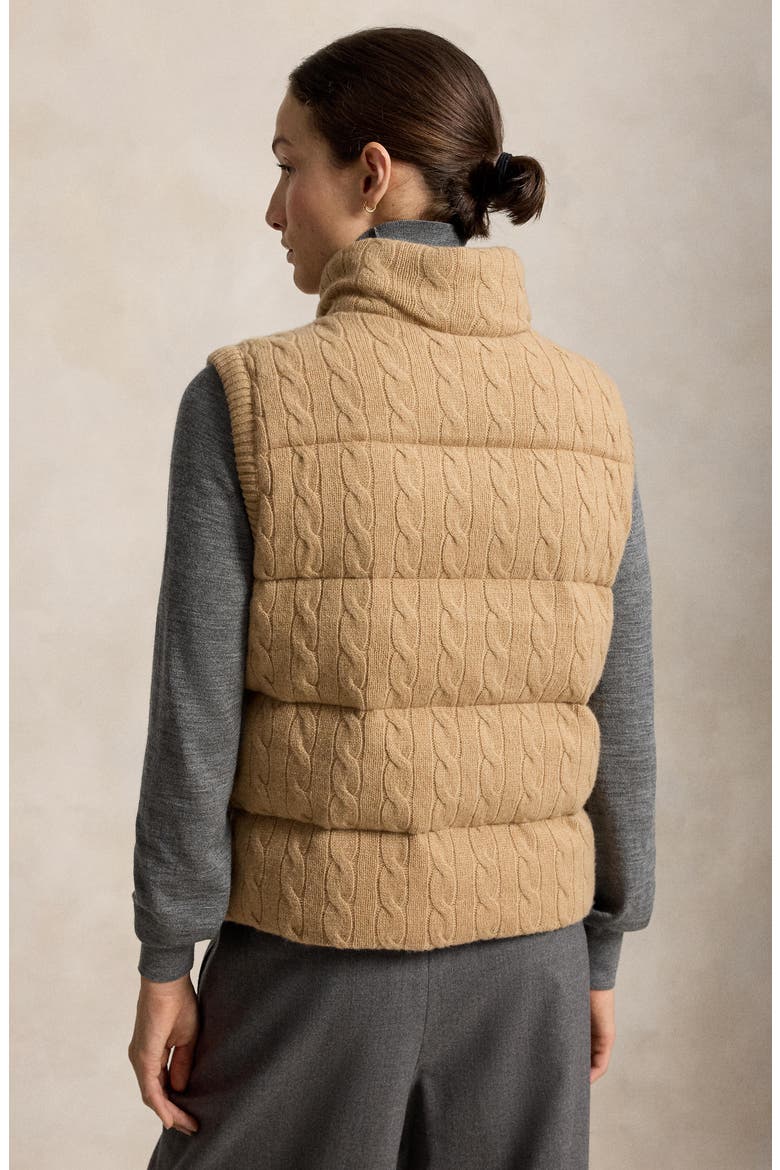 Wool & Cashmere Puffer Vest, Alternate, color, COLLECTION CAMEL MELANGE
