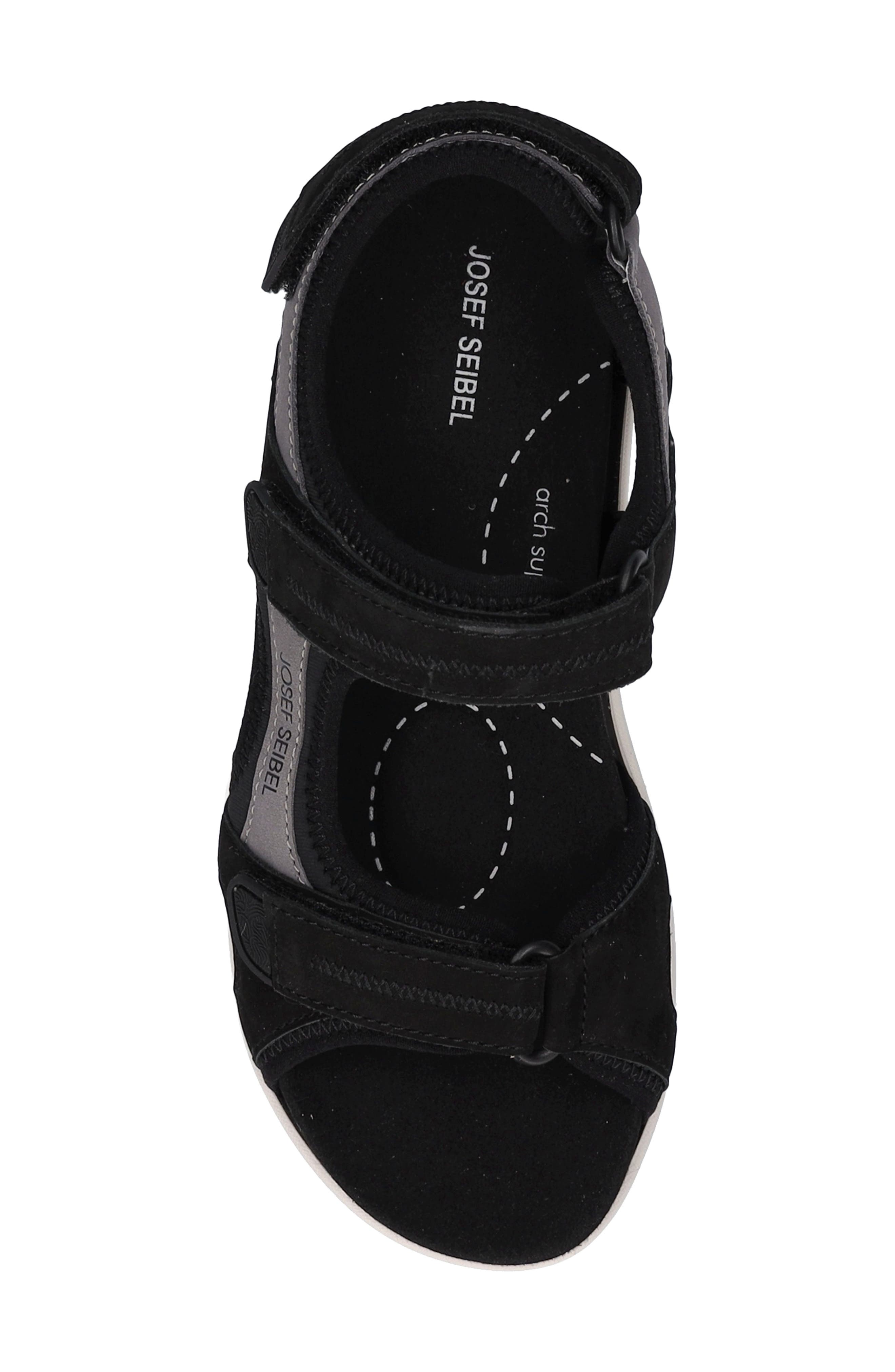 Josef Seibel Estelle 02 Platform Wedge Sandal, Alternate, color, Black Gray