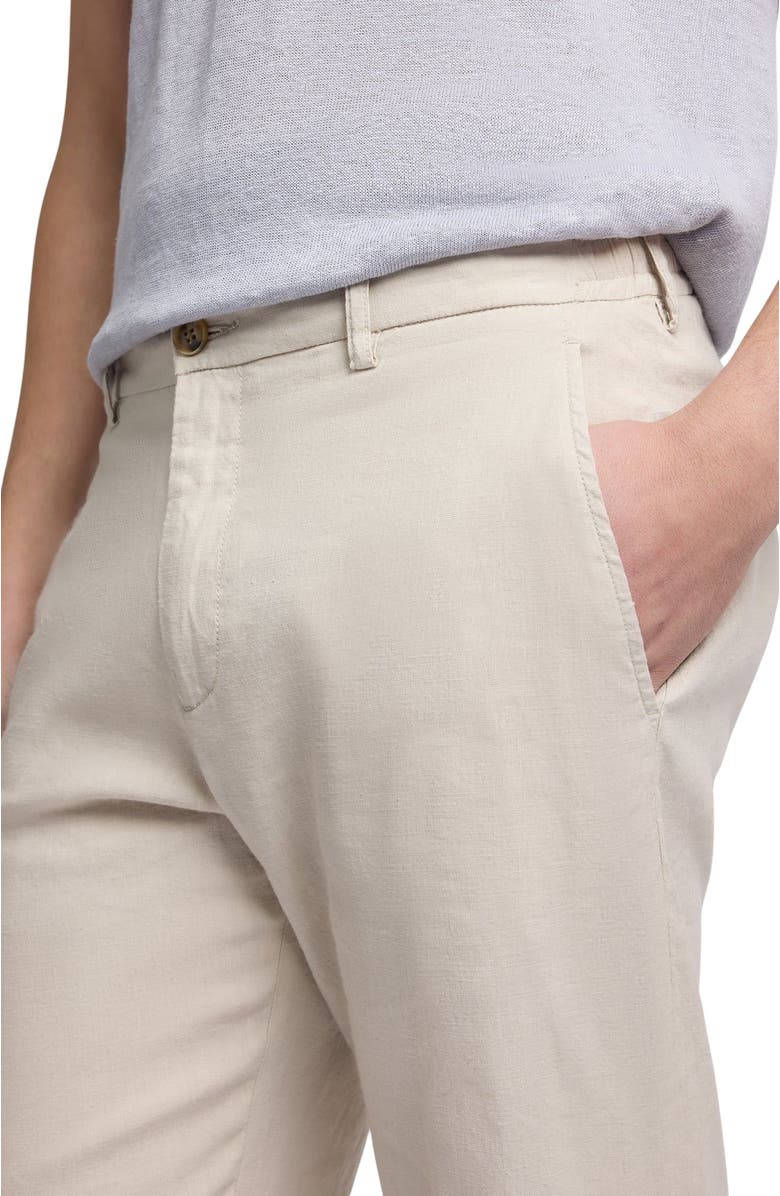 Onia Stretch Linen Trouser, Alternate, color, Stone