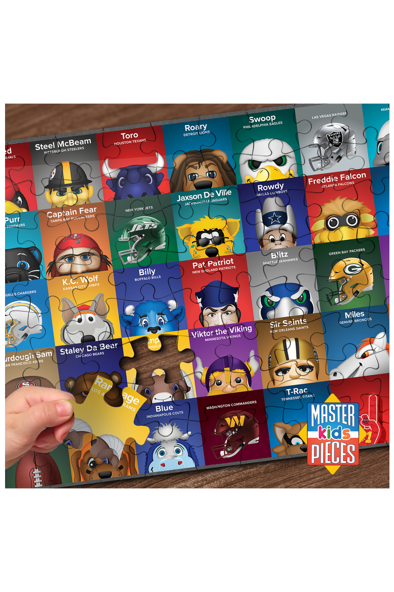 NFL Mascots 100 Piece Jigsaw Puzzle, Alternate, color, Multicolor