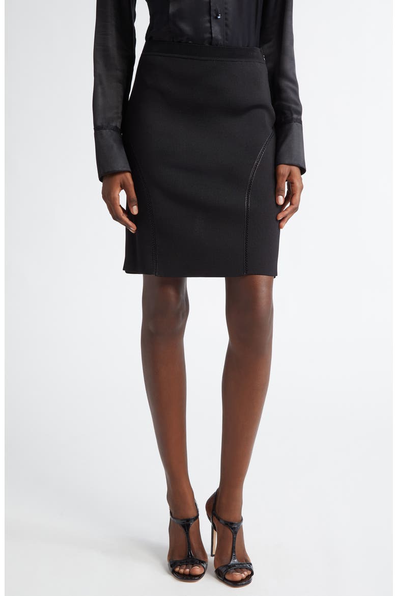 Openwork Embroidery Inset Sweater Skirt, Main, color, LB999 BLACK