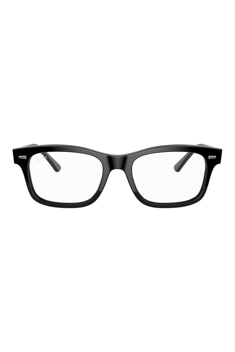 52mm Square Optical Glasses, Main, color, BLACK