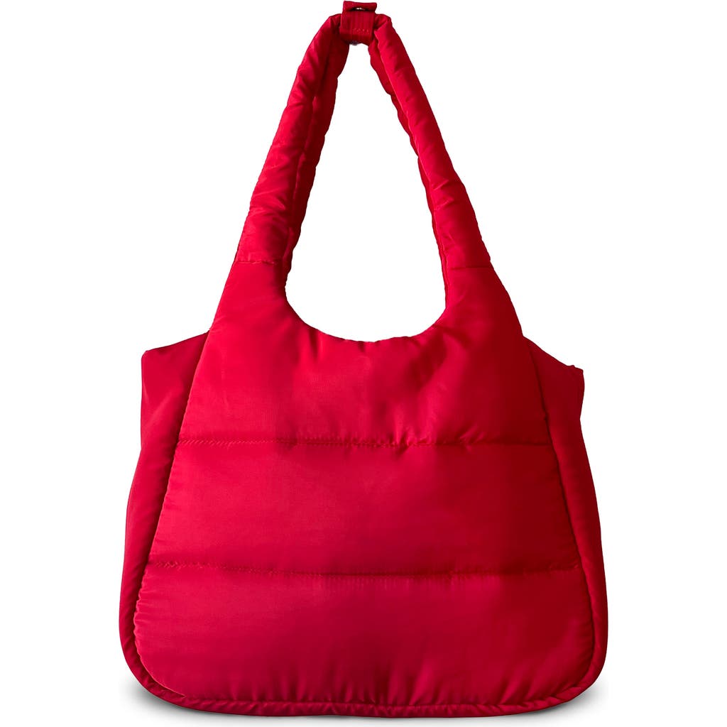 Youzey The Astra Puffy Crossbody Tote In Red